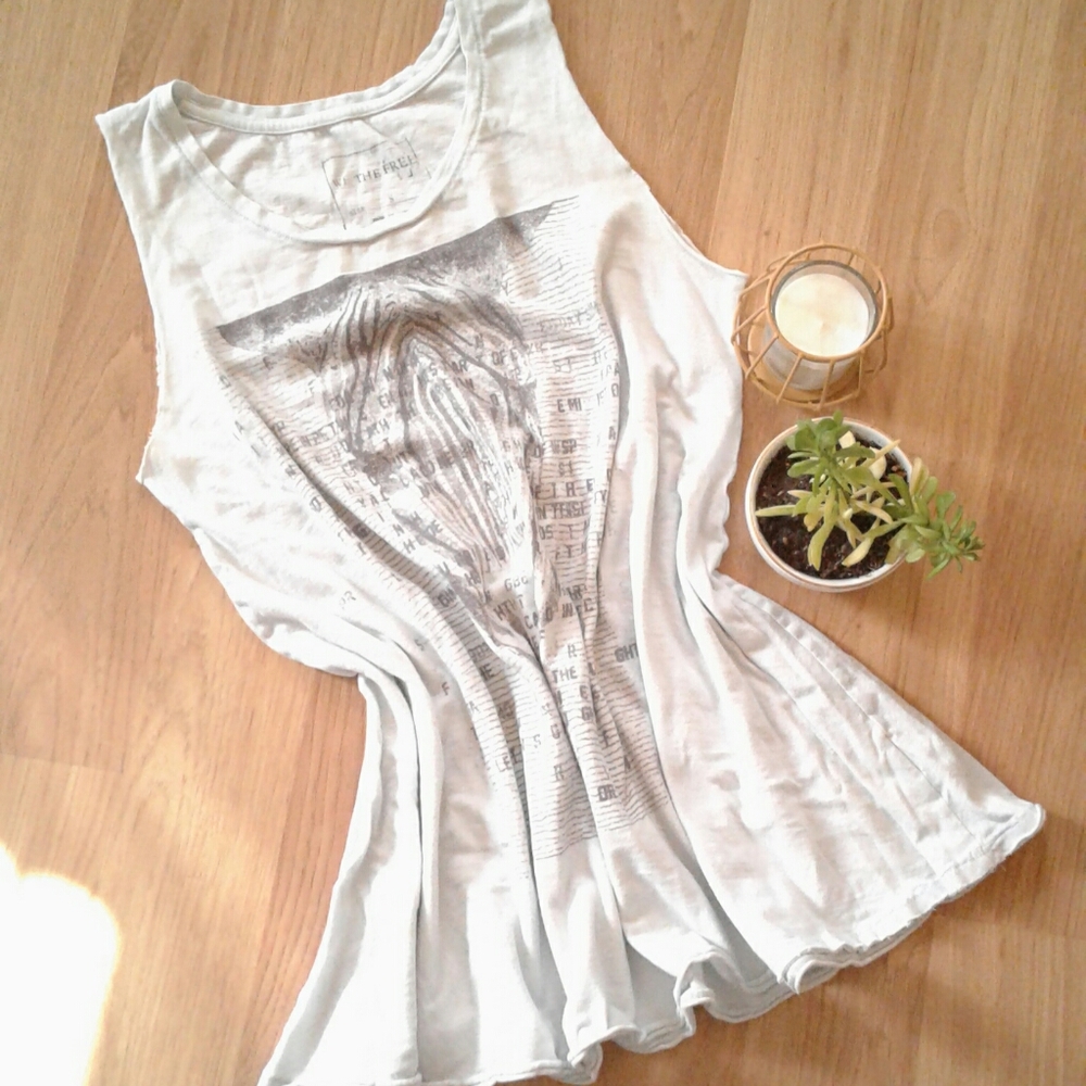 Free People Zebra Graphic Tank